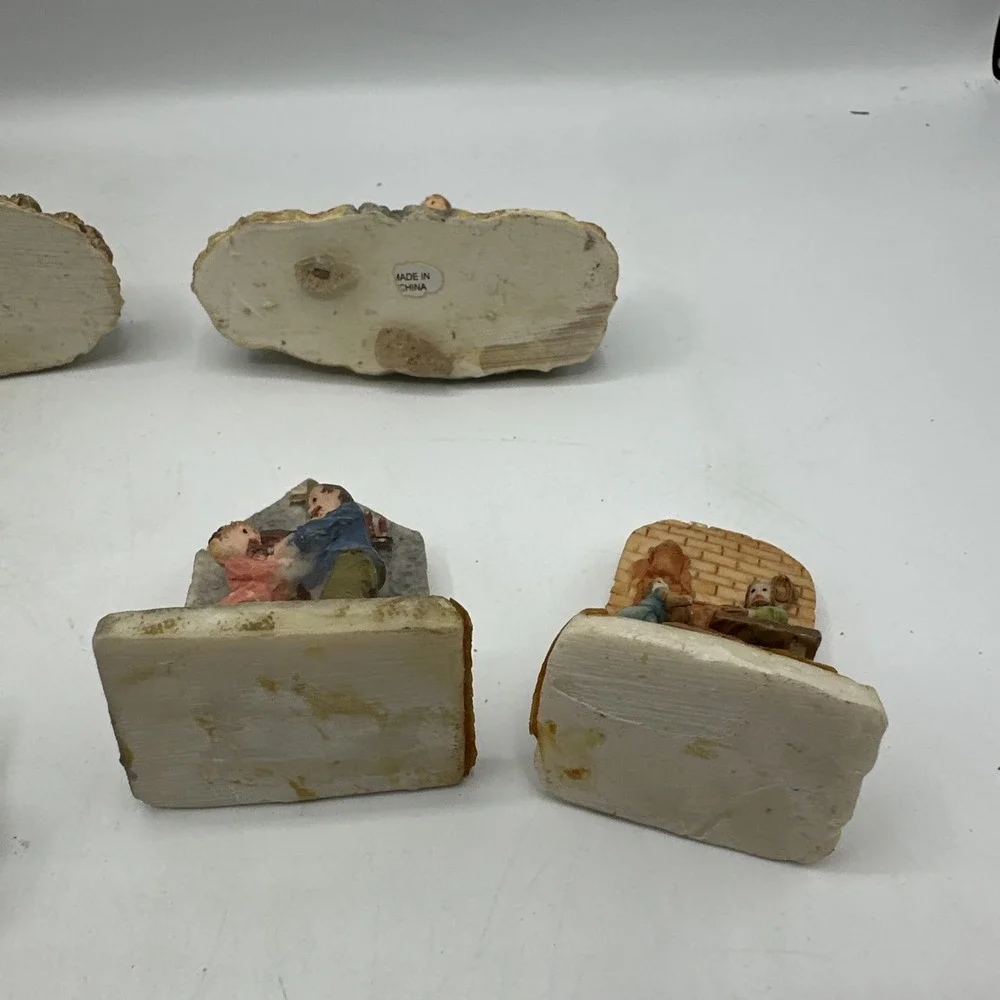 Thanksgiving Figurines Resin Hand Painted Country Style 7 Piece Set